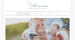 Desktop Screenshot of blog.bebe-au-naturel.com
